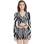 Zebra Velvet Wrap Crop Top and Shorts Set