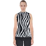 Zebra Mock Neck Shell Top
