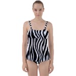 Zebra Twist Front Tankini Set