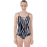 Zebra Cut Out Top Tankini Set
