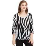 Zebra Chiffon Quarter Sleeve Blouse
