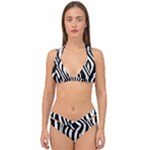 Zebra Double Strap Halter Bikini Set