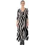 Zebra Button Up Boho Maxi Dress