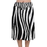 Zebra Velvet Flared Midi Skirt