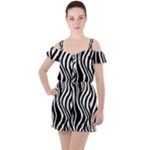 Zebra Ruffle Cut Out Chiffon Playsuit
