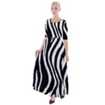 Zebra Half Sleeves Maxi Dress