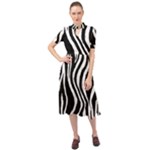 Zebra Keyhole Neckline Chiffon Dress