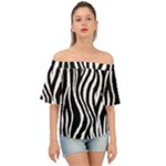 Zebra Off Shoulder Short Sleeve Top