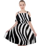 Zebra Cut Out Shoulders Chiffon Dress