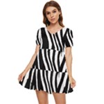 Zebra Tiered Short Sleeve Mini Dress