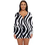 Zebra Long Sleeve Boyleg Swimsuit