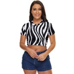 Zebra Side Button Cropped Tee