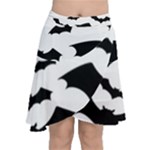 Deathrock Bats Chiffon Wrap Front Skirt