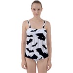 Deathrock Bats Twist Front Tankini Set