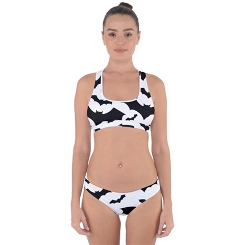 Deathrock Bats Cross Back Hipster Bikini Set from ArtsNow.com