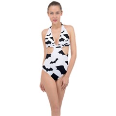 Halter Front Plunge Swimsuit 