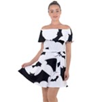 Deathrock Bats Off Shoulder Velour Dress