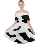 Deathrock Bats Cut Out Shoulders Chiffon Dress