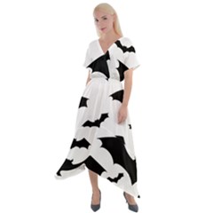 Cross Front Sharkbite Hem Maxi Dress 