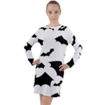 Deathrock Bats Long Sleeve Hoodie Dress