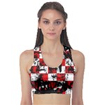 Emo Checker Graffiti Sports Bra