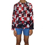 Emo Checker Graffiti Kids  Long Sleeve Swimwear