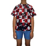 Emo Checker Graffiti Kids  Short Sleeve Swimwear
