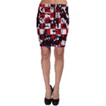 Emo Checker Graffiti Bodycon Skirt