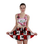 Emo Checker Graffiti Mini Skirt