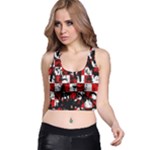 Emo Checker Graffiti Racer Back Crop Top