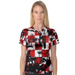 Emo Checker Graffiti V-Neck Sport Mesh Tee