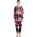 Emo Checker Graffiti Hooded Jumpsuit (Ladies) 
