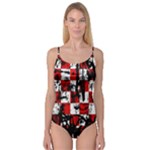 Emo Checker Graffiti Camisole Leotard 