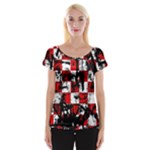 Emo Checker Graffiti Cap Sleeve Top