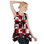 Emo Checker Graffiti Side Drop Tank Tunic