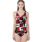 Emo Checker Graffiti One Piece Swimsuit