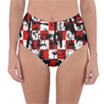 Emo Checker Graffiti Reversible High-Waist Bikini Bottoms