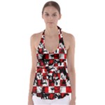 Emo Checker Graffiti Babydoll Tankini Top