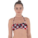 Emo Checker Graffiti Halter Bandeau Bikini Top
