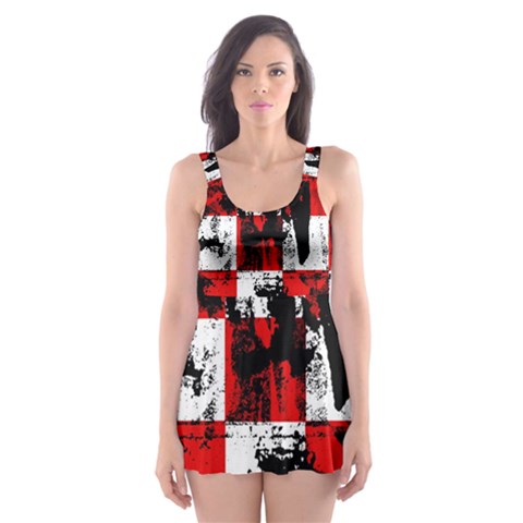Emo Checker Graffiti Skater Dress Swimsuit from ArtsNow.com