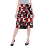 Emo Checker Graffiti Midi Beach Skirt