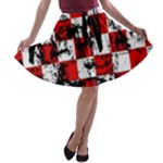 Emo Checker Graffiti A-line Skater Skirt