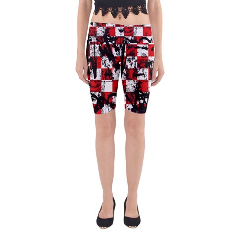 Emo Checker Graffiti Yoga Cropped Leggings from ArtsNow.com