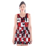 Emo Checker Graffiti Scoop Neck Skater Dress