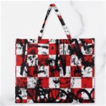 Emo Checker Graffiti Zipper Large Tote Bag