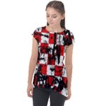 Emo Checker Graffiti Cap Sleeve High Low Top