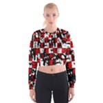 Emo Checker Graffiti Cropped Sweatshirt