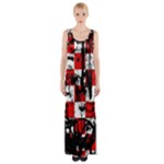 Emo Checker Graffiti Thigh Split Maxi Dress