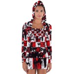 Emo Checker Graffiti Long Sleeve Hooded T-shirt