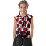 Emo Checker Graffiti Kids  Raglan Cap Sleeve Tee